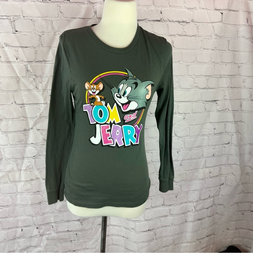 Tom and Jerry Graphic Long Sleeve graphic tee Shirt womens S kidcore fandom